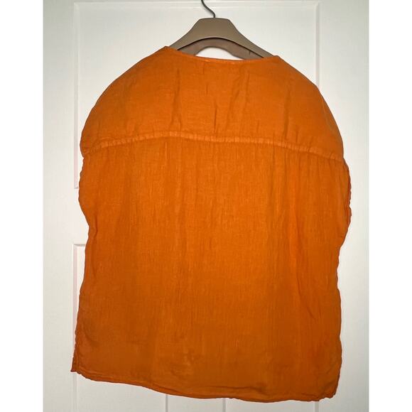 House‎ of Harlow 1960 Linen Boho Embroidered Top Large Orange - Picture 2 of 9